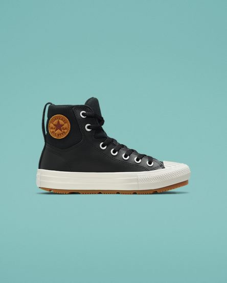 Chlapecké Boty Vysoké Converse Color Læder Chuck Taylor All Star Berkshire Boot Černé | CZ XJGA65